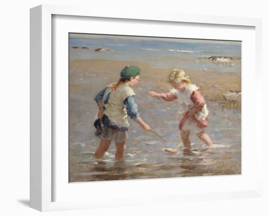 Playing in the Shallows-William Marshall Brown-Framed Giclee Print