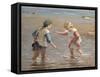 Playing in the Shallows-William Marshall Brown-Framed Stretched Canvas