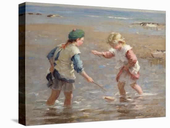 Playing in the Shallows-William Marshall Brown-Stretched Canvas