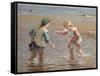 Playing in the Shallows-William Marshall Brown-Framed Stretched Canvas