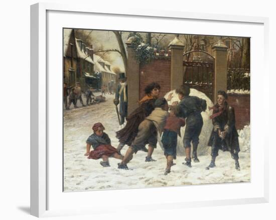 Playing in the Snow, 1875-Herbert William Weekes-Framed Giclee Print