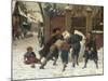 Playing in the Snow, 1875-Herbert William Weekes-Mounted Giclee Print