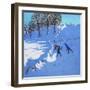 Playing in the Snow Youlgrave, Derbyshire, 2016-Andrew Macara-Framed Giclee Print