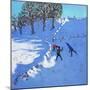 Playing in the Snow Youlgrave, Derbyshire, 2016-Andrew Macara-Mounted Giclee Print