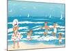 Playing in the Surf - Jack & Jill-Ann Eshner-Mounted Giclee Print