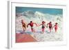 Playing in the Surf-null-Framed Art Print