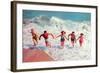 Playing in the Surf-null-Framed Art Print