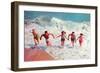 Playing in the Surf-null-Framed Art Print