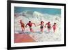 Playing in the Surf-null-Framed Art Print