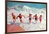 Playing in the Surf-null-Framed Art Print