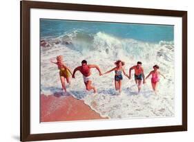 Playing in the Surf-null-Framed Premium Giclee Print