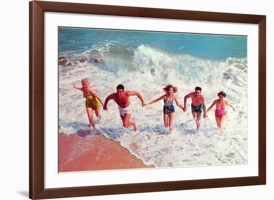 Playing in the Surf-null-Framed Premium Giclee Print