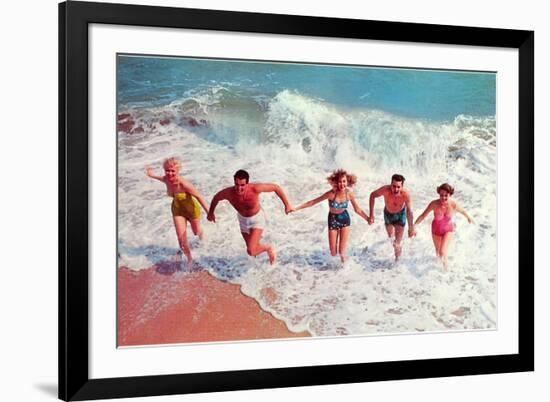 Playing in the Surf-null-Framed Premium Giclee Print