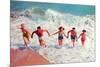 Playing in the Surf-null-Mounted Premium Giclee Print