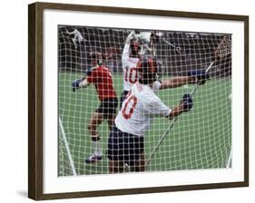 Playing Lacrosse-null-Framed Photographic Print