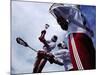 Playing Lacrosse-null-Mounted Photographic Print