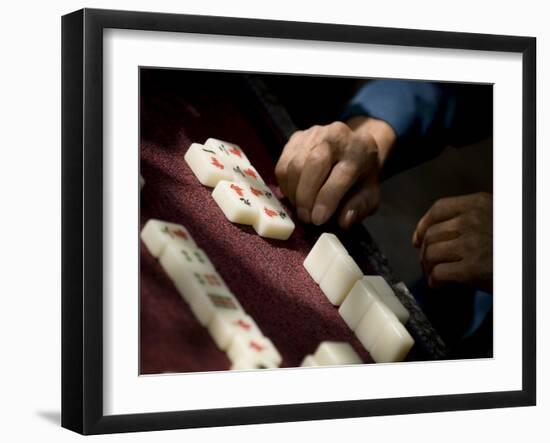 Playing Mahjong, Dali, Yunnan, China-Porteous Rod-Framed Photographic Print