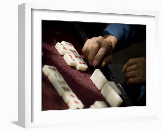 Playing Mahjong, Dali, Yunnan, China-Porteous Rod-Framed Photographic Print
