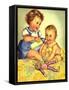 Playing Mother, 1950-Charlotte Becker-Framed Stretched Canvas