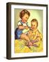Playing Mother, 1950-Charlotte Becker-Framed Giclee Print