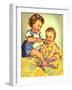 Playing Mother, 1950-Charlotte Becker-Framed Giclee Print