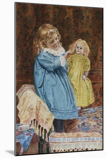 Playing Mother-Edward H. Fitchew-Mounted Giclee Print