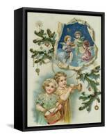 Playing Musical Instruments, Victorian Card-null-Framed Stretched Canvas