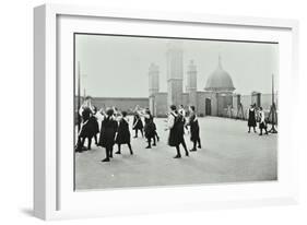 Playing Netball, Myrdle Street Girls School, Stepney, London, 1908-null-Framed Photographic Print