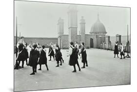 Playing Netball, Myrdle Street Girls School, Stepney, London, 1908-null-Mounted Premium Photographic Print