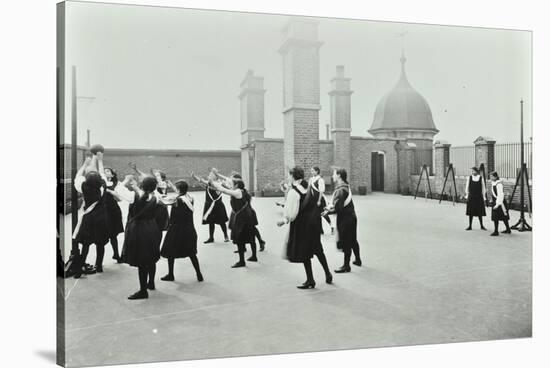 Playing Netball, Myrdle Street Girls School, Stepney, London, 1908-null-Stretched Canvas