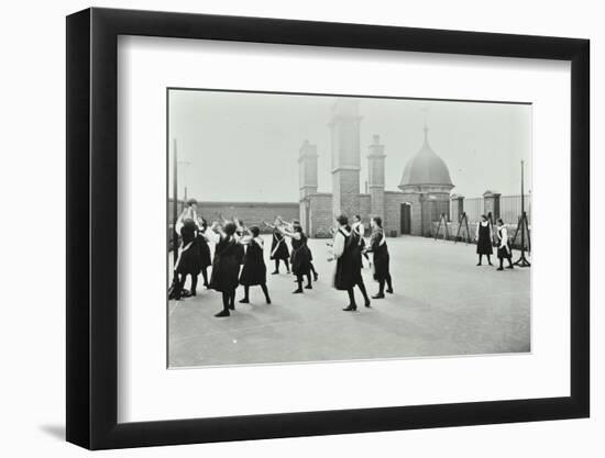 Playing Netball, Myrdle Street Girls School, Stepney, London, 1908-null-Framed Photographic Print