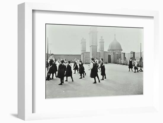 Playing Netball, Myrdle Street Girls School, Stepney, London, 1908-null-Framed Photographic Print