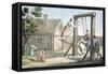 Playing on Swing in Russia, Artist from French School, Colour, 19th Century-null-Framed Stretched Canvas