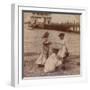 Playing on the Beach' C1900-null-Framed Photographic Print