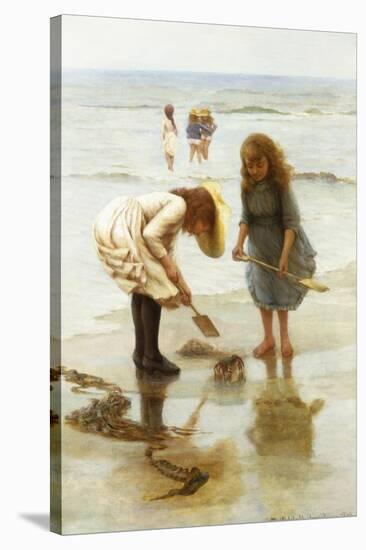 Playing on the Beach-Thomas Liddall Armitage-Stretched Canvas