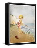 Playing On The Beach-Eugenie Richards-Framed Stretched Canvas