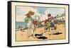 Playing on the Beach-Charles Robinson-Framed Stretched Canvas