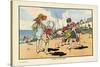 Playing on the Beach-Charles Robinson-Stretched Canvas