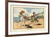 Playing on the Beach-Charles Robinson-Framed Premium Giclee Print