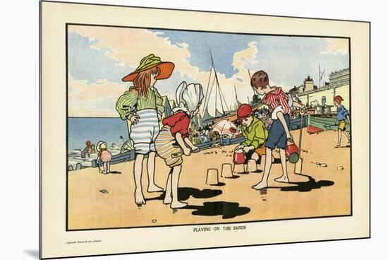Playing on the Beach-Charles Robinson-Mounted Premium Giclee Print