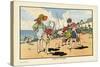 Playing on the Beach-Charles Robinson-Stretched Canvas