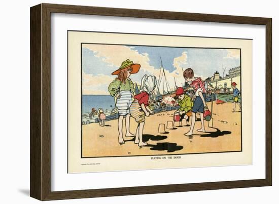 Playing on the Beach-Charles Robinson-Framed Art Print