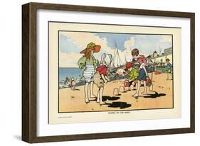 Playing on the Beach-Charles Robinson-Framed Art Print