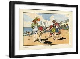 Playing on the Beach-Charles Robinson-Framed Art Print