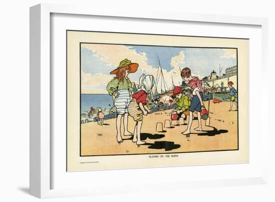 Playing on the Beach-Charles Robinson-Framed Art Print