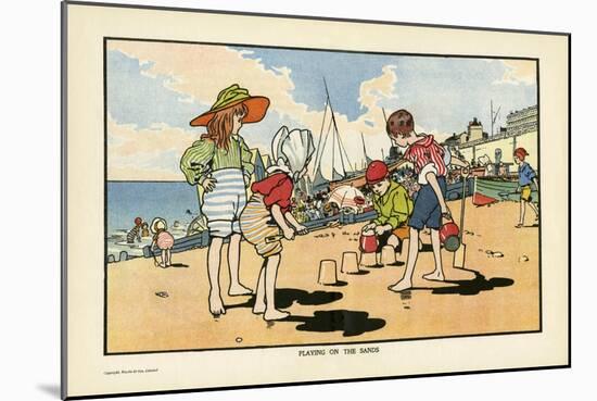 Playing on the Beach-Charles Robinson-Mounted Art Print