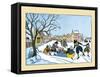 Playing On The Ice-Maud & Miska Petersham-Framed Stretched Canvas