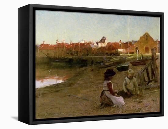 Playing on the Shingle, 1885-Walter Frederick Osborne-Framed Stretched Canvas