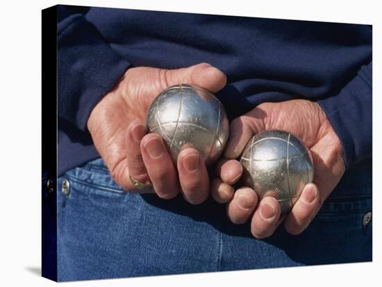 Playing Petanque, Roussillon, France, Europe-Thouvenin Guy-Stretched Canvas