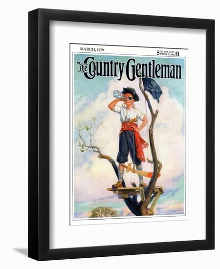 "Playing Pirate," Country Gentleman Cover, March 1, 1929-William Meade Prince-Framed Giclee Print